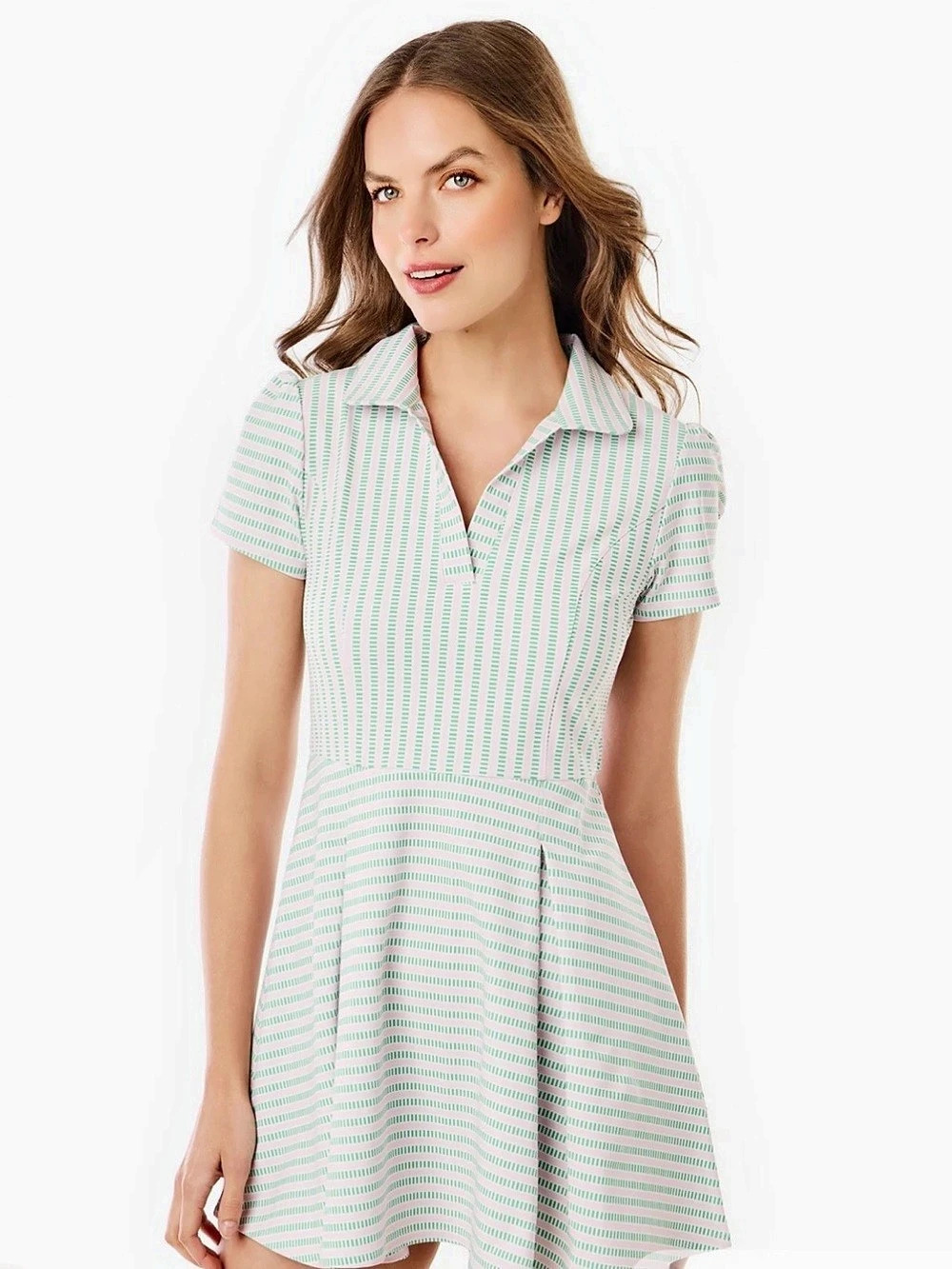 Addison Bay Smooth Sport Cricket Active Dress White & Green Like New